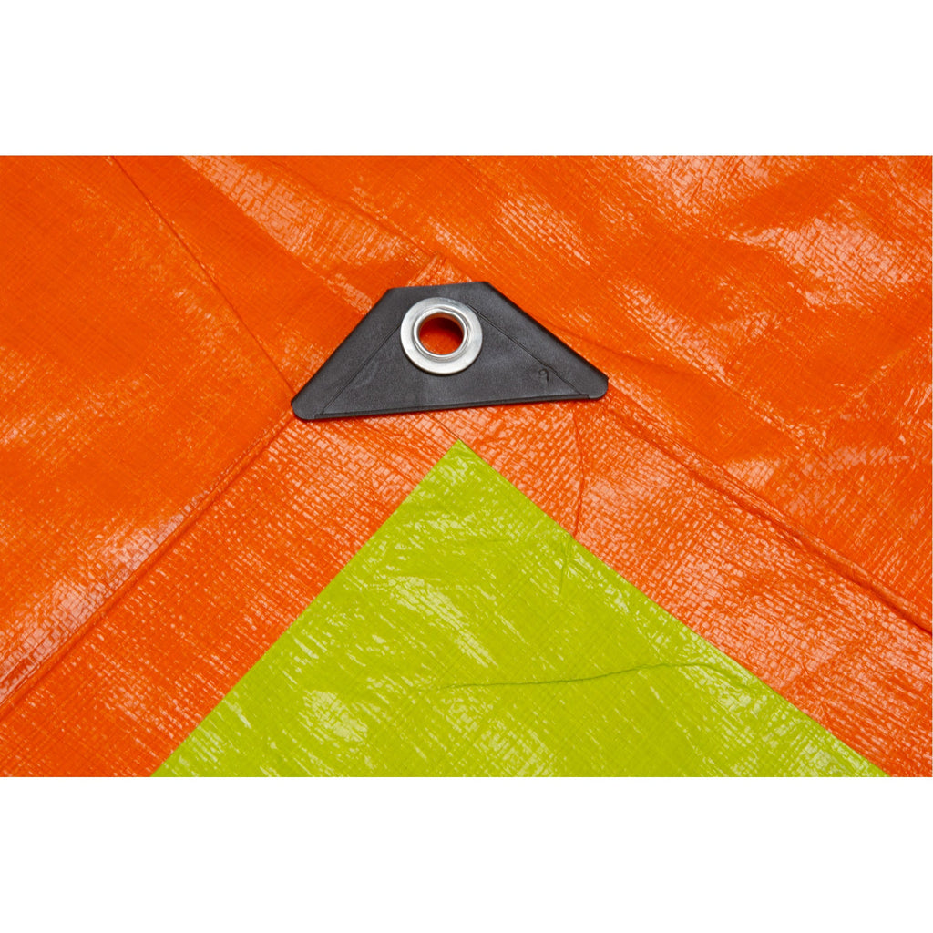 High-Visibility Heavy-Duty Woven Tarp, Polyethylene, Green/Orange, 20' x 30' x 12 mils