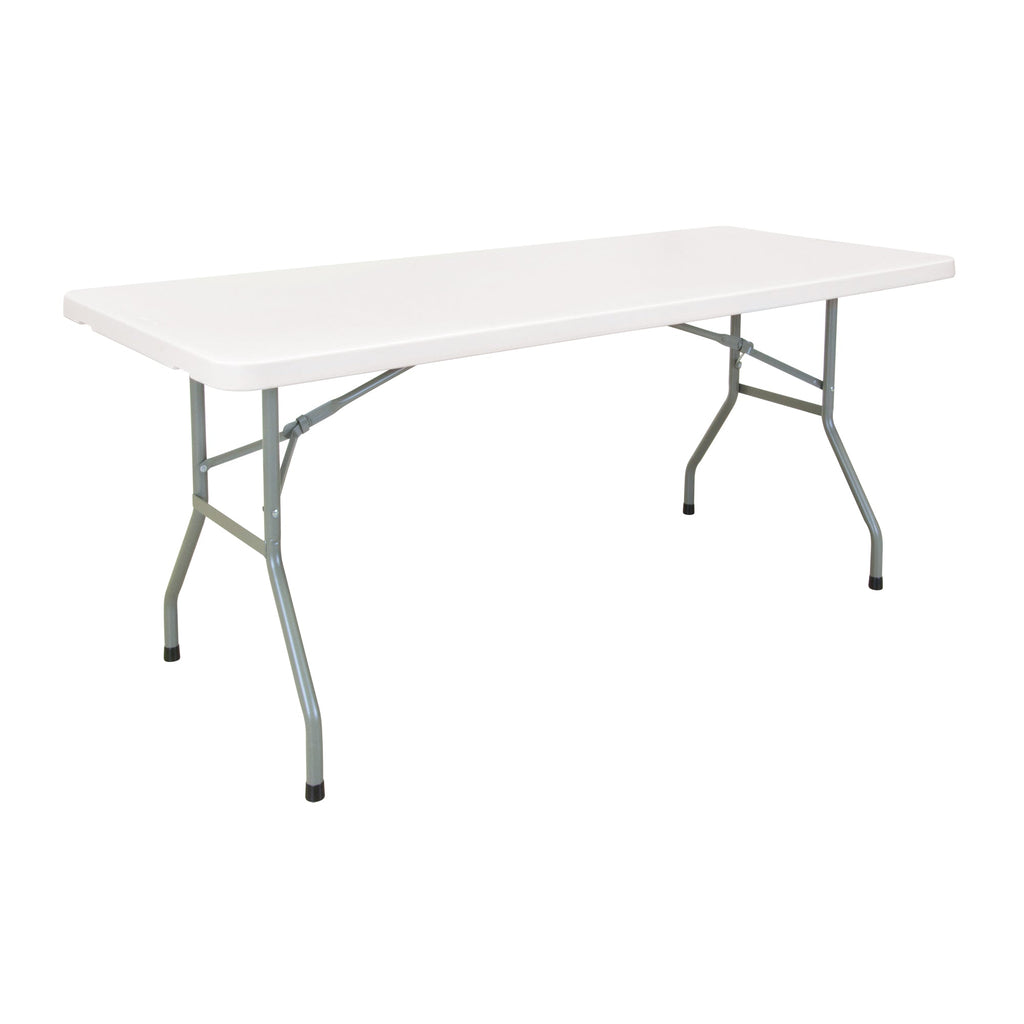 Folding Table, Rectangular, 60" L x 30" W, Polyethylene, White