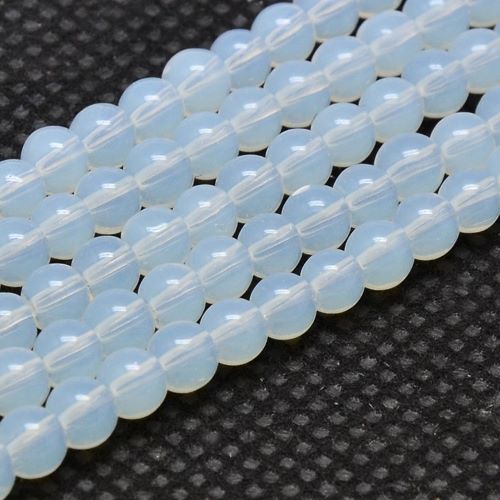 Opalite Glass Round Bead