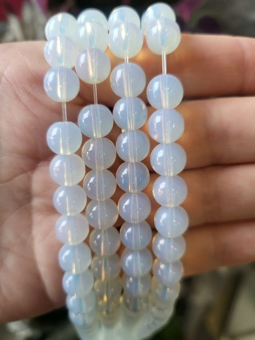 Opalite Glass Round Bead