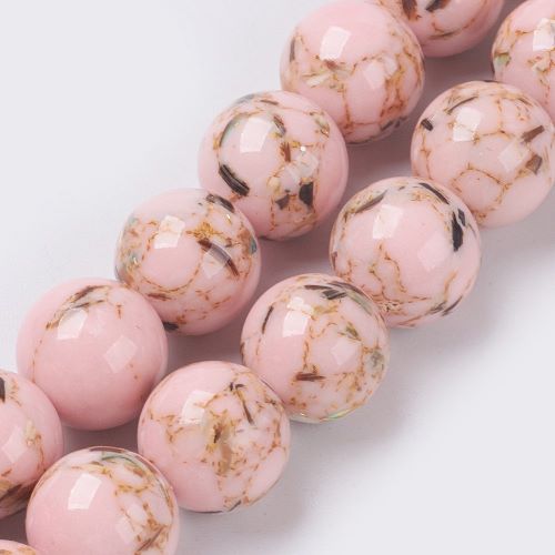 Pink Abalone Shell Assembled Turquoise Gemstone Bead
