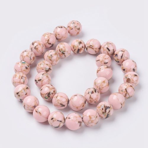 Pink Abalone Shell Assembled Turquoise Gemstone Bead