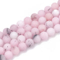 Pink Cherry Blossom Jasper Frosted Gemstone Bead