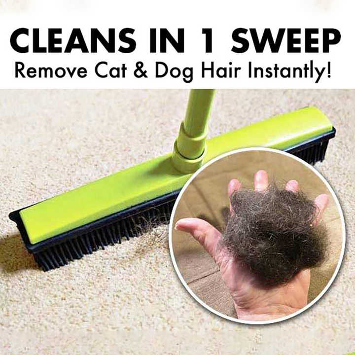 Rubber Pet Hair Broom cleans up pet hair