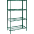 Heavy-Duty Green Epoxy Finish Wire Shelving