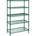 Heavy-Duty Green Epoxy Finish Wire Shelving