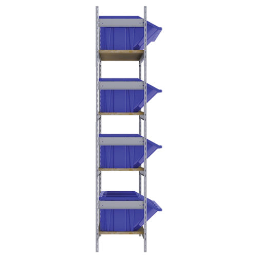 Wide Span Shelving with Jumbo Plastic Bins