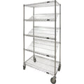 Slanted Shelf Cart, 5 Tiers, 24" W x 69" H x 48" D