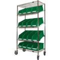 Slanted Wire Shelf Cart with Bins
