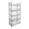 Wire Basket Shelving Unit, 5 Tiers, 48" W x 74" H x 18" D