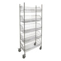 Wire Basket Shelving Cart, 5 Tiers, 36" W x 80" H x 18" D