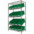 Slanted Wire Shelf with Bins