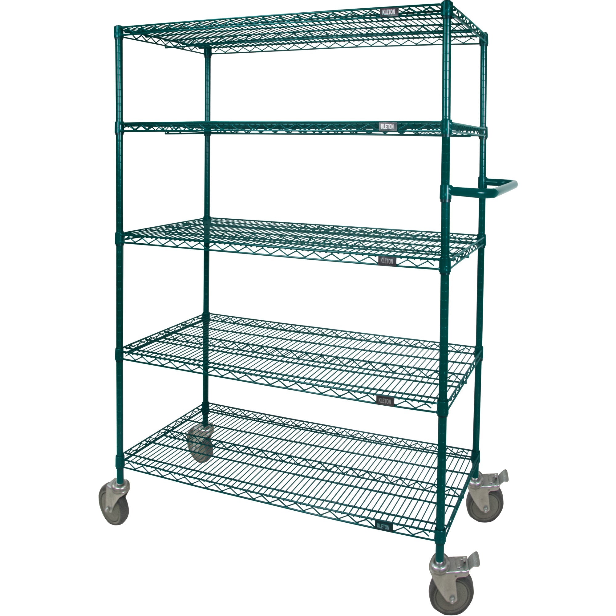 Wire Shelf Push Cart, Epoxy Finish, 48" x 69" x 24", 600 lbs. Capacity