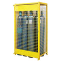 Gas Cylinder Cabinets, 10 Cylinder Capacity, 44" W x 30" D x 74" H, Yellow