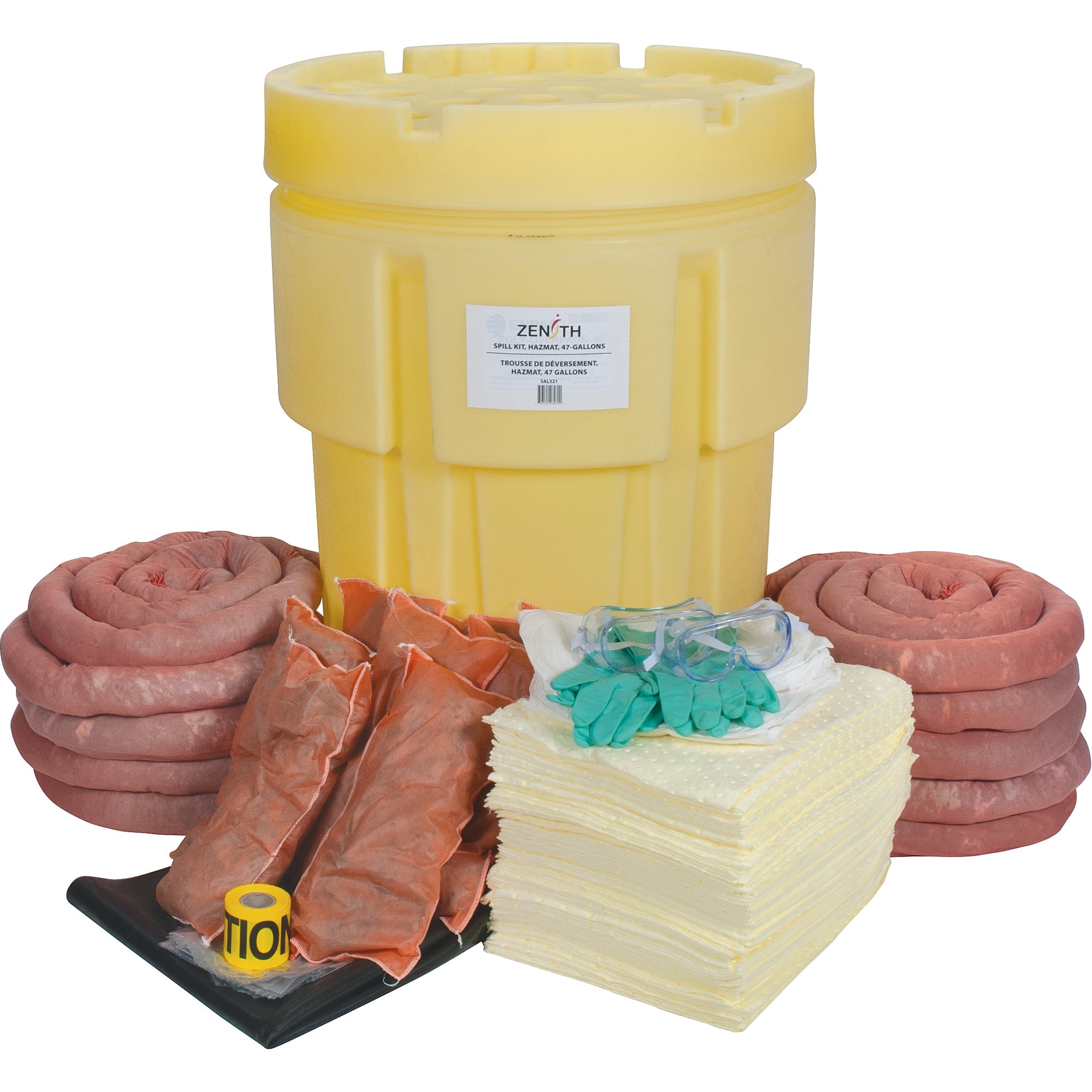 Premium Hazardous Materials Spill Kit, Hazmat, Drum, 95 US gal. Absorbancy
