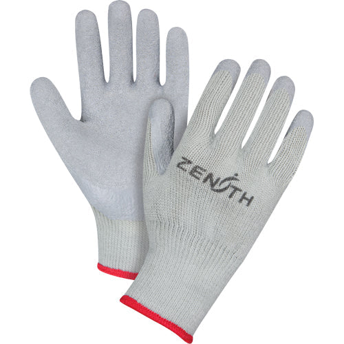 Natural Rubber Comfort-Lined Coated Gloves, 9/Large, Rubber Latex Coating, 10 Gauge, Polyester/Cotton Shell