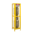 CSA-Compliant Gas Cylinder Safety Cabinet, 2 Cylinder Capacity, 17" W x 17" D x 69" H, Yellow