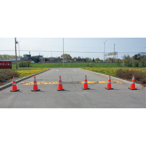 Traffic Cone, 28", Orange, 4" & 6" Reflective Collar(s)