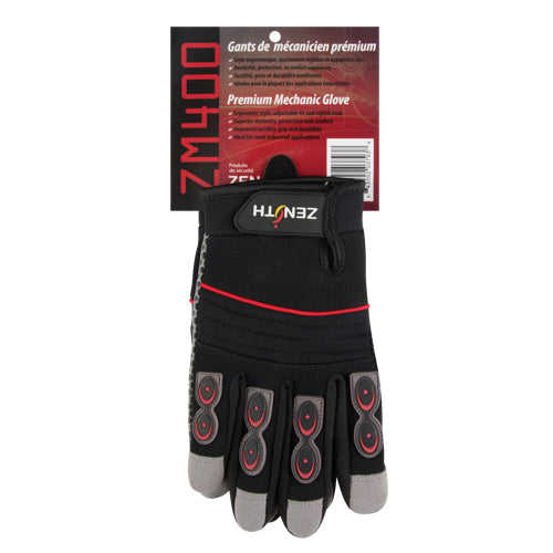 ZM400 Premium Mechanic's Gloves, Synthetic Palm, Size Large