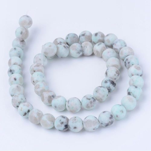 Sesame Jasper Frosted Gemstone Bead