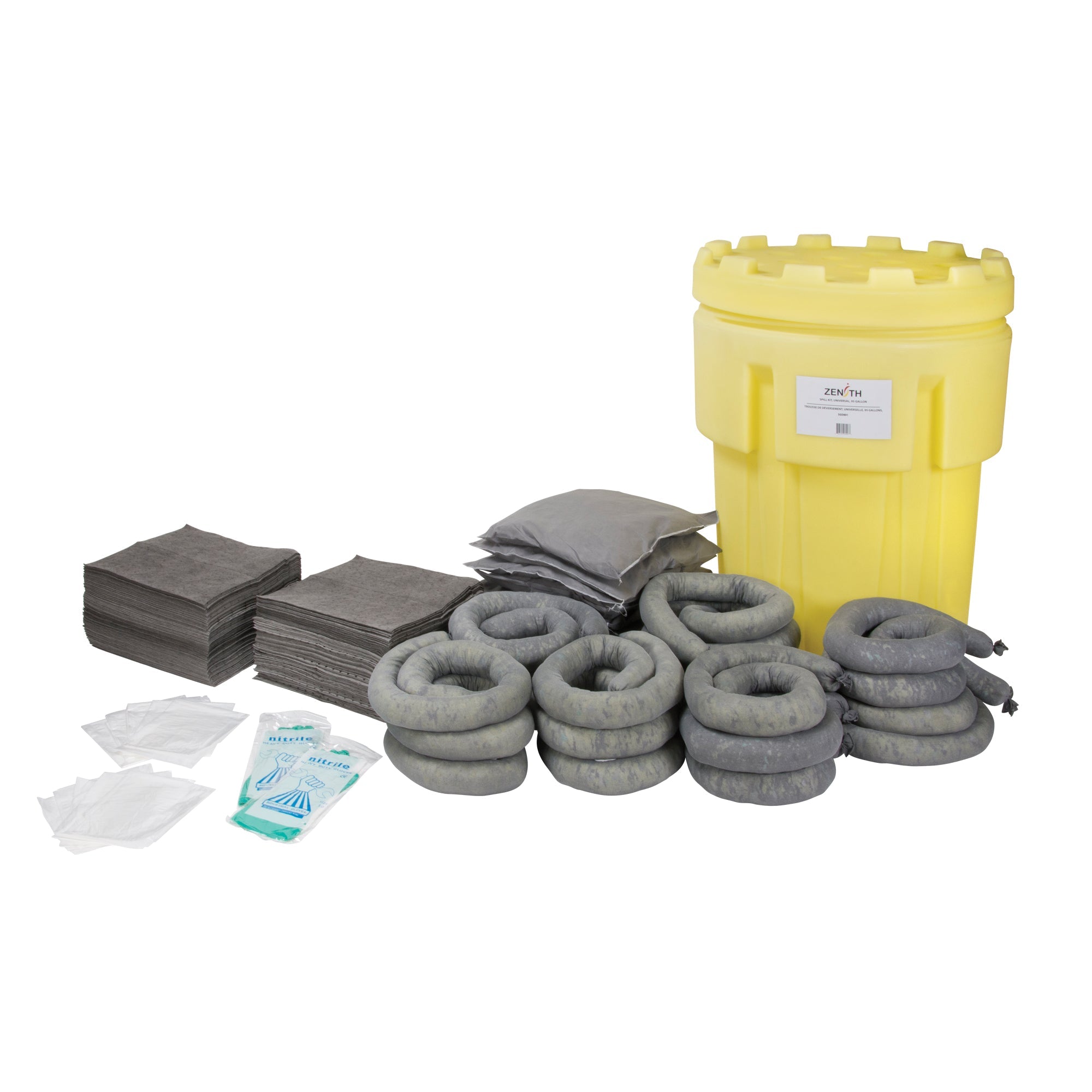 Premium Spill Kit, Universal, Salvage Drum, 95 US gal. Absorbancy