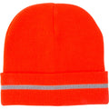 High Visibility Knit Hat with Reflective Stripe, High Visibility Orange, Acrylic