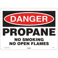 Danger Propane Safety Sign, 10" x 14", Vinyl, English