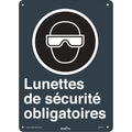 Lunettes de sécurité CSA Standard Safety Sign, 14" x 10", Plastic, French with Pictogram