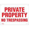 "Private Property" Sign, 10" x 14", Plastic, English