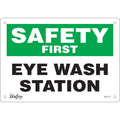 "Eye Wash Station" Sign, 7" x 10", Aluminum, English