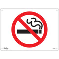"No Smoking" Sign, 10" x 14", Aluminum, Pictogram