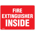 "Fire Extinguisher Inside" Sign, 10" x 14", Vinyl, English
