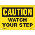 "Watch Your Step" Sign, 7" x 10", Plastic, English
