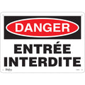 "Entrée Interdite" Sign, 10" x 14", Plastic, French