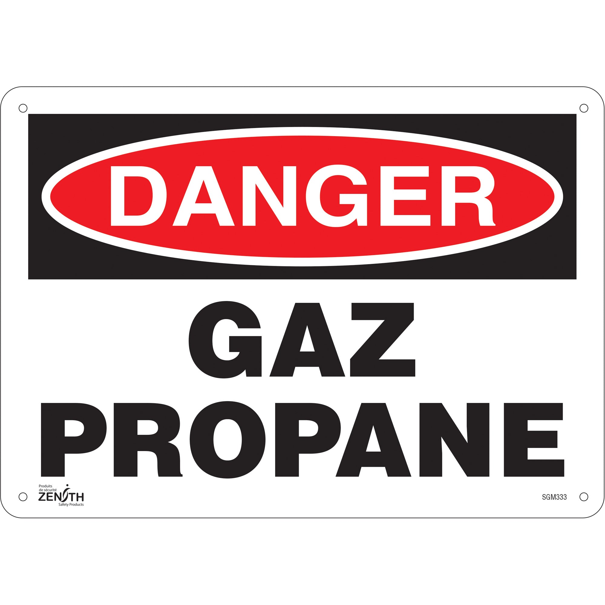 "Gaz Propane" Sign, 10" x 14", Plastic, French