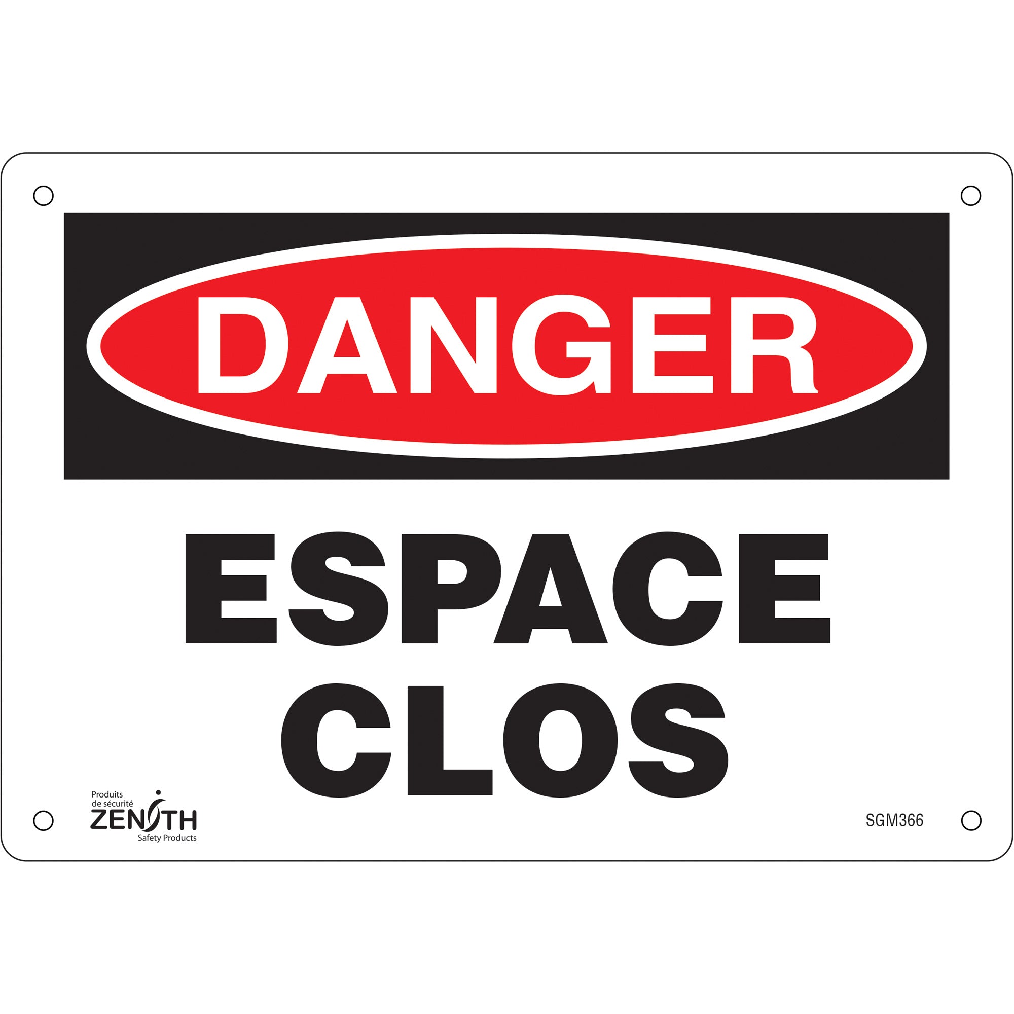 "Espace Clos" Sign, 7" x 10", Plastic, French
