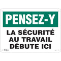 "La Sécurité au Travail" Sign, 10" x 14", Aluminum, French