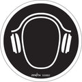 Hearing Protection Required CSA Standard Safety Sign, 6" x 6", Vinyl, Pictogram