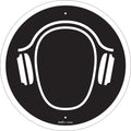Hearing Protection Required CSA Standard Safety Sign, 12" x 12", Plastic, Pictogram