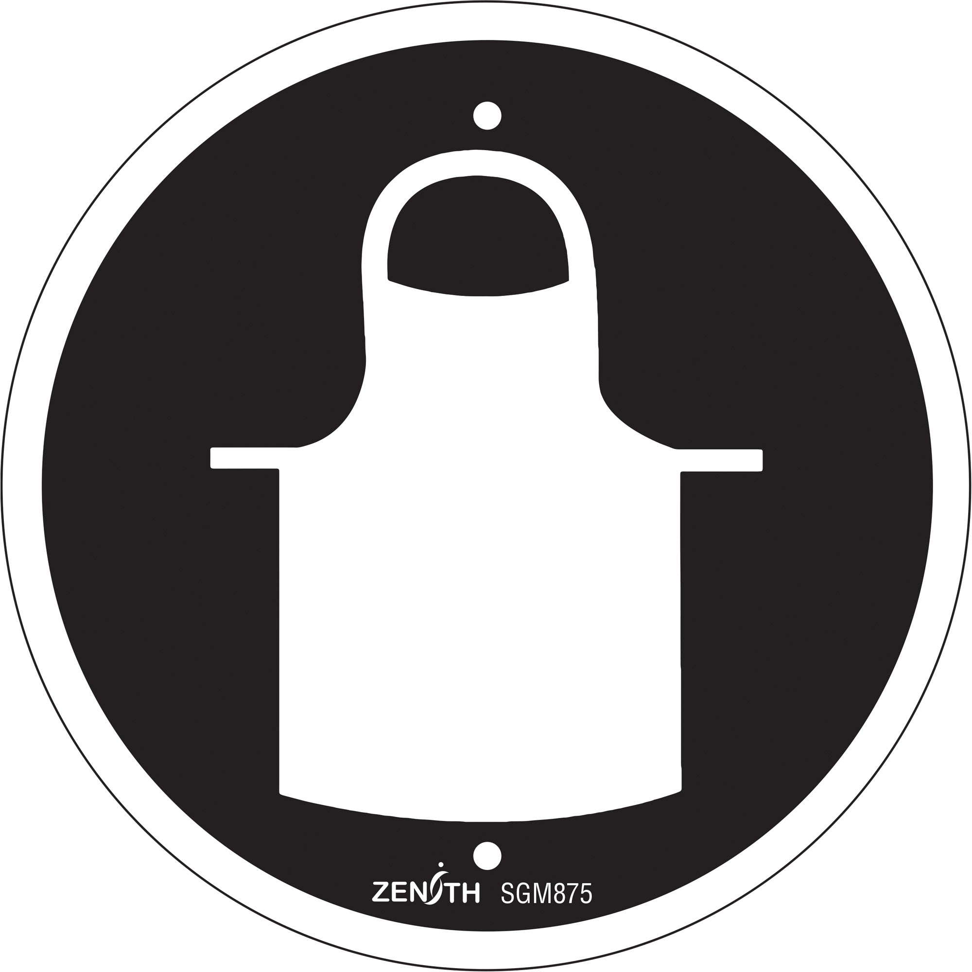 Protective Clothing CSA Standard Safety Sign, 6" x 6", Plastic, Pictogram
