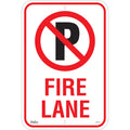 No Parking "Fire Lane" Sign, 18" x 12", Aluminum, English with Pictogram