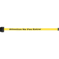 Magnetic Tape Cassette for Build-Your-Own Crowd Control Barrier, Attention ne pas entrer, 7', Yellow Tape