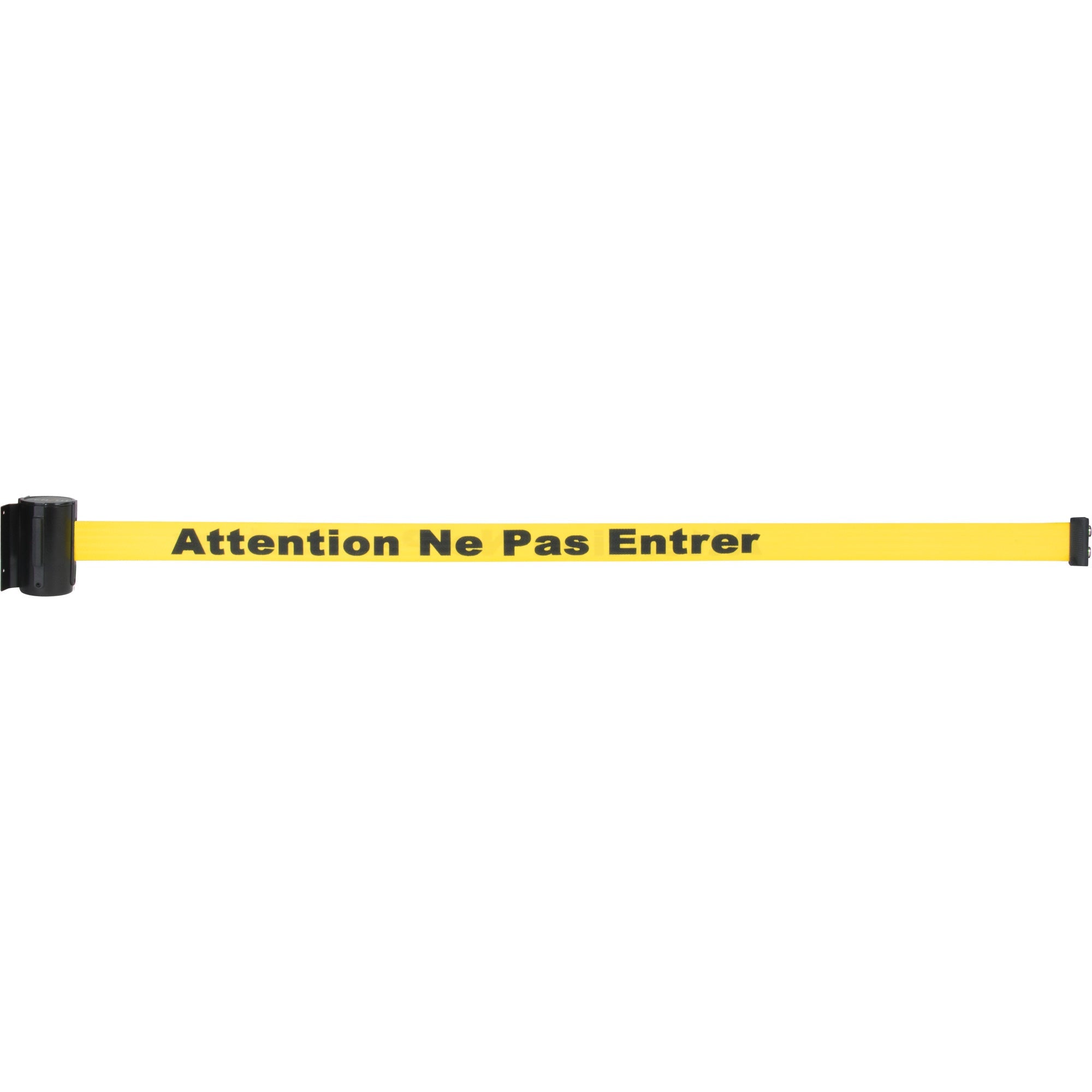Magnetic Tape Cassette for Build-Your-Own Crowd Control Barrier, Attention ne pas entrer, 7', Yellow Tape