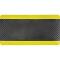 Anti-Fatigue Matting, Diamond, 1-2/3' x 3-1/4' x 3/4", Black/Yellow, Polyurethane