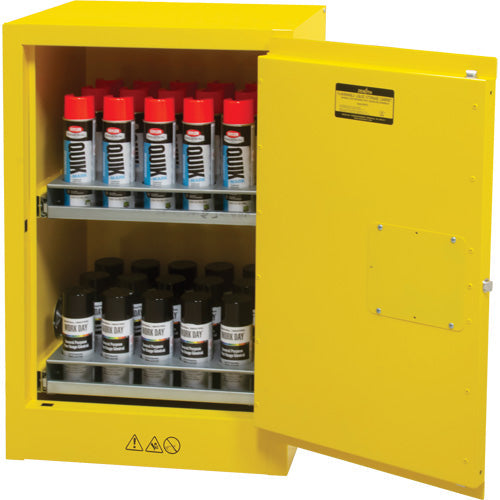 Flammable Aerosol Storage Cabinet, 12 gal., 1 Door, 23" W x 35" H x 18" D