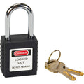 Safety Lock, Black, Keyed Different, Thermoplastic, 1-1/2" Width