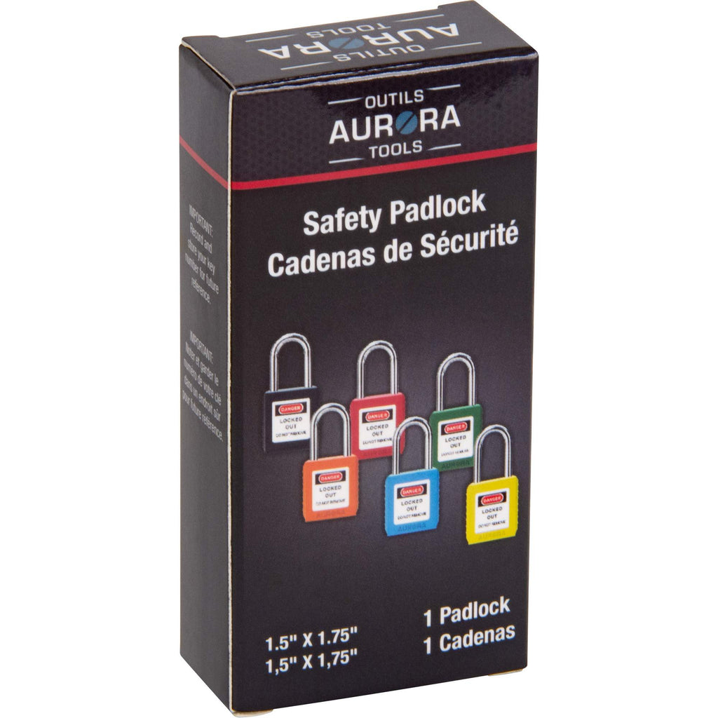 Safety Lock, Green, Keyed Different, Thermoplastic, 1-1/2" Width