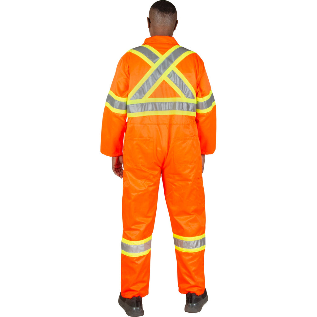 Unlined Safety Coveralls, Small, High Visibility Orange