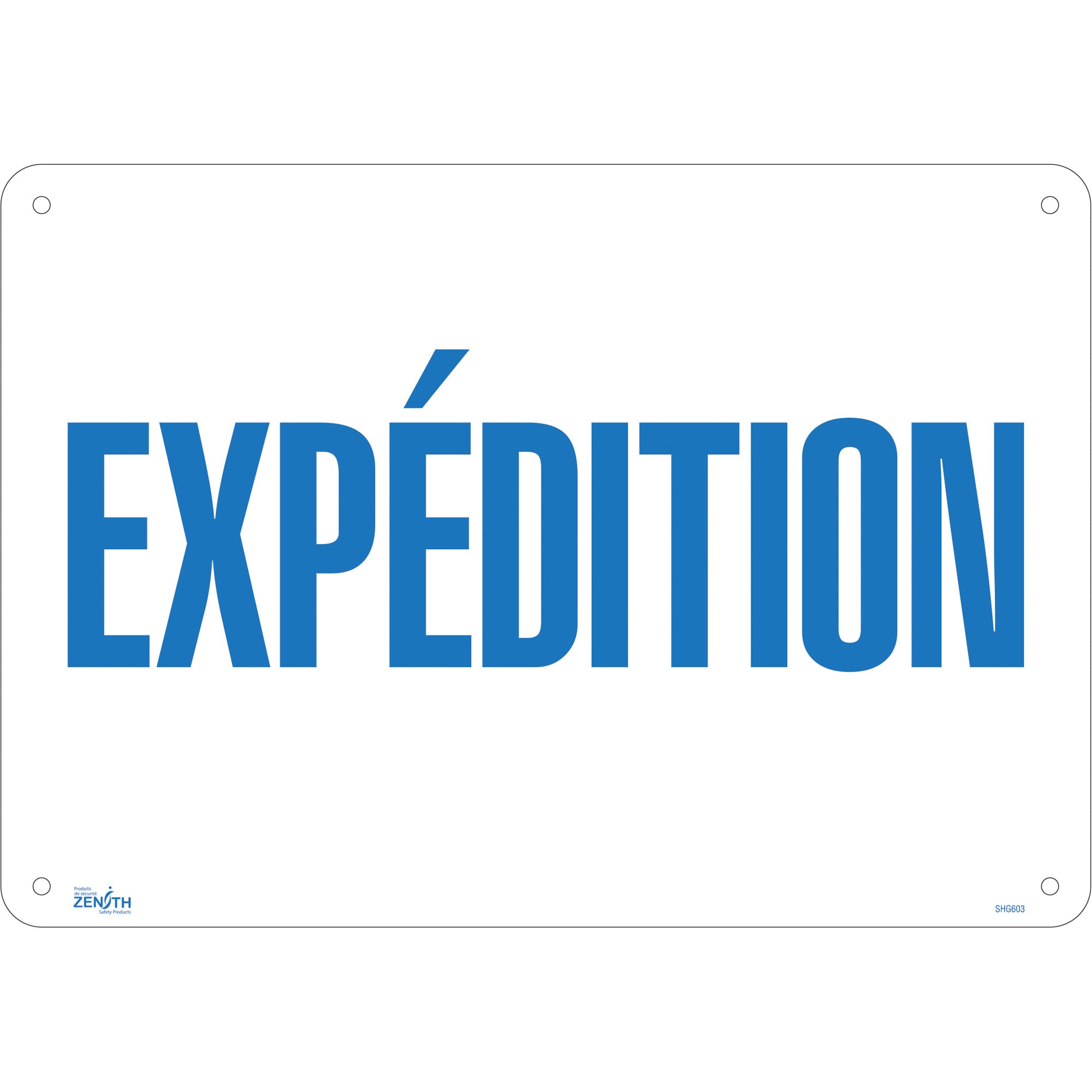 "Expédition" Sign, 14" x 20", Aluminum, French