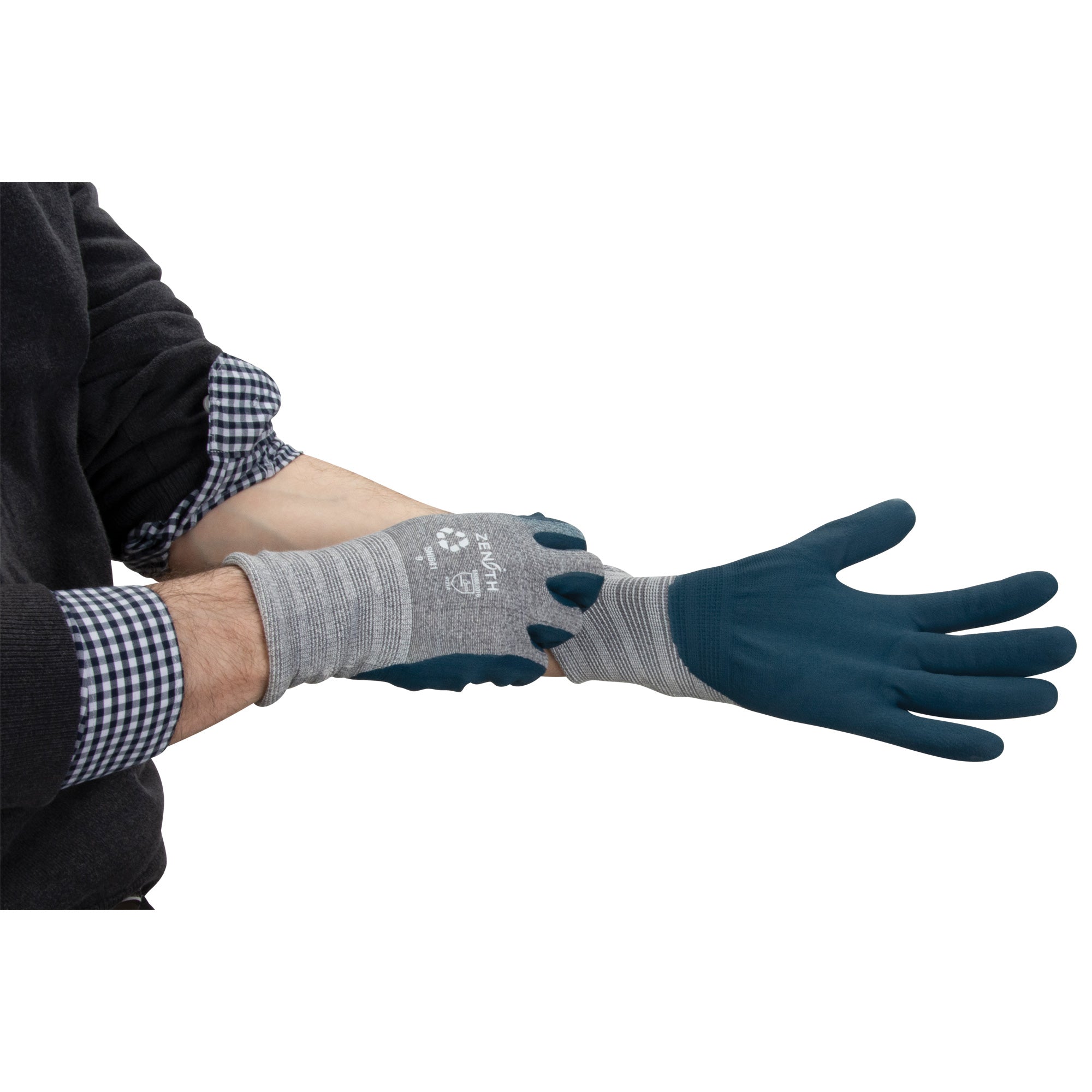 Eco-Friendly Lightweight Coated Gloves, 9, Foam Nitrile Coating, 15 Gauge, Polyester/RPET Shell